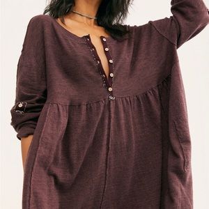 Free People Moss Green Knit Babydoll Tunic, Size XS